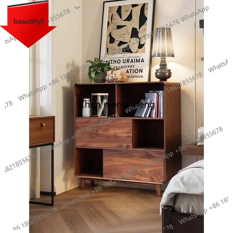 Q181 Medieval solid wood bookshelf shelf living room display cabinet floor-to-ceiling multi-layer storage cabinet