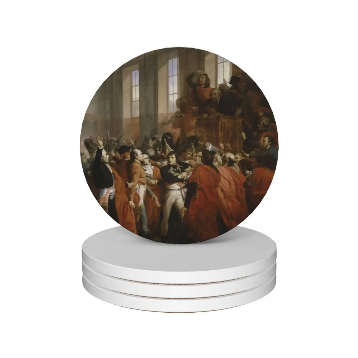 

General Bonaparte surrounded by members of the Council Ceramic Coasters (Set of 4) mug set personalize cute cup Coasters