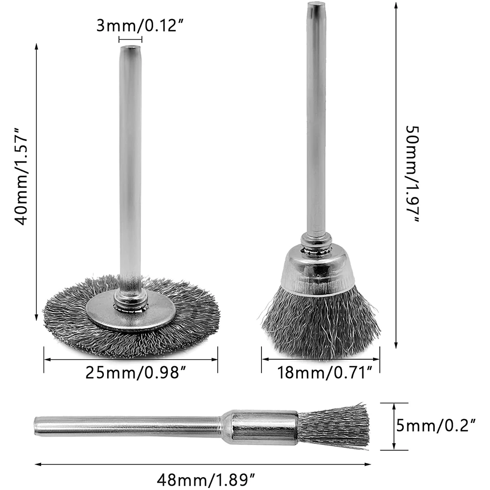 AA14 مجموعة فرشاة سلكية جديدة 36 قطعة/مجموعة، مجموعة فرشاة نحاسية وسلكية، ملحقات أدوات دوارة لأدوات التلميع والتنظيف