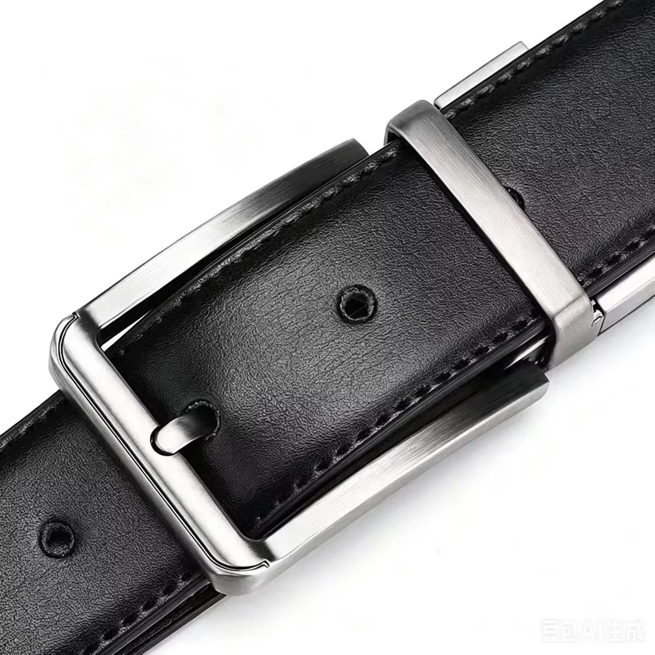 Hochwertiger Echtleder-Gürtel für Herren, Modischer Business-Gürtel mit Drehbarer Legierungs-Nadelschnalle, Retro-Luxusmarkengürtel für Männer – Detail 3