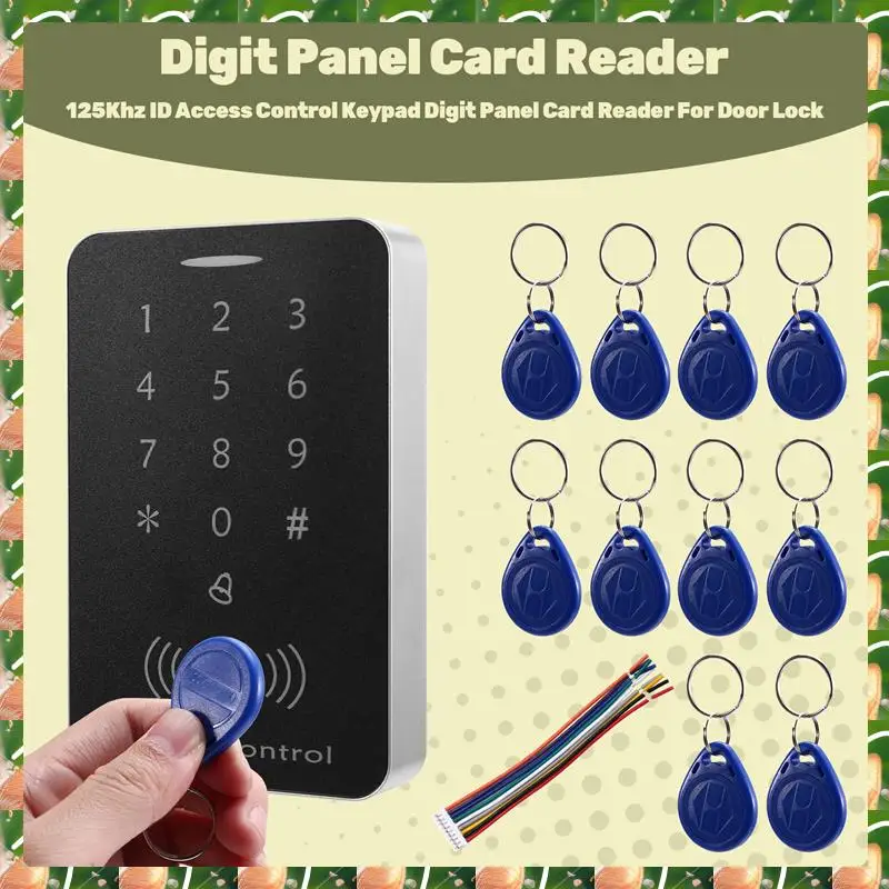 

JAJA Anti-Copy Encrypted Standalone Access Controller 125Khz ID Access Control Keypad Digit Panel Card Reader For Door Lock