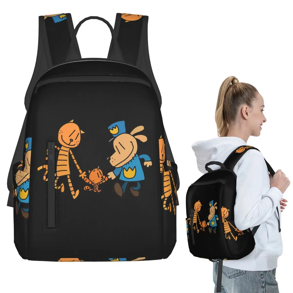 

Dog Man, Lil Petey, And Big Petey Fan Art Backpack Student BookBag Kids School Bag Computer Shoulder Bags Boys Girls