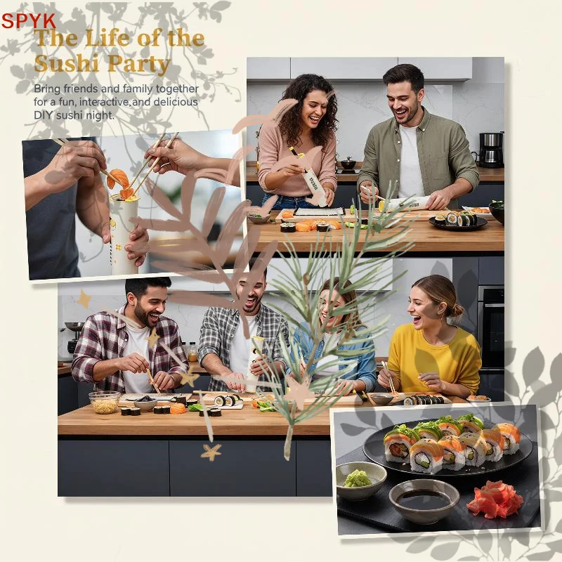 Cylinder Sushi Making Machine Quick Bazooka Japanese Rolled Rice Meat: DIY Mold Ball Bento Accessories