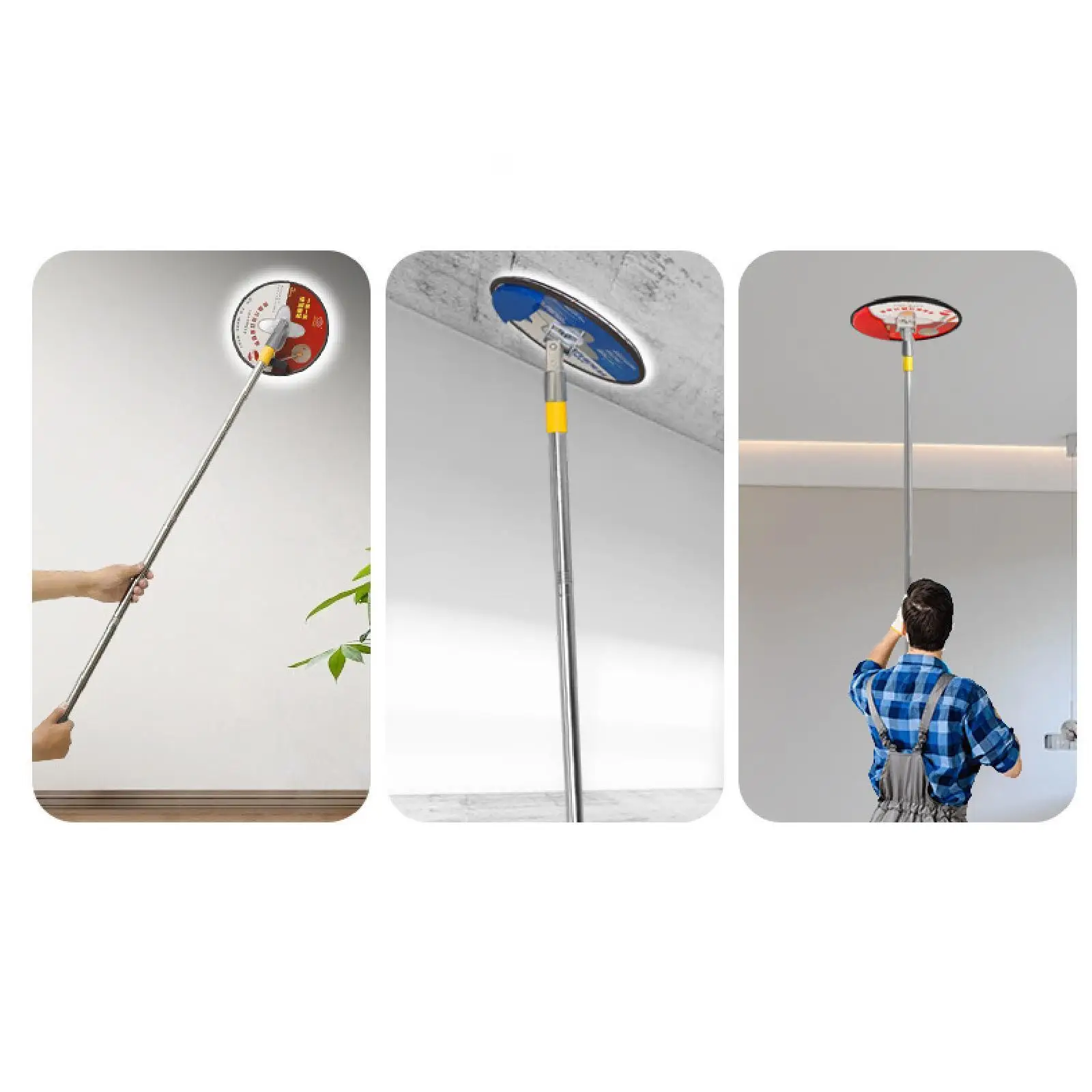 

Drywall Sander 360 Degree Rotary Convenient Professional Round with Extension Pole Handheld Wall Sander with 5 Sanding Sheets
