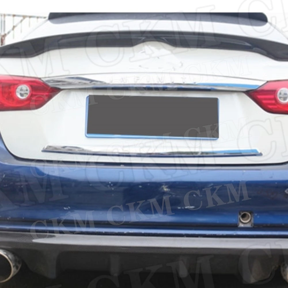 

CKMUUER For Infiniti Q50 Q50S Spoiler 2014 - 2020 Real Carbon fiber Rear Boot Lid Spoiler Wings Back Trunk Trim Sticker Auto