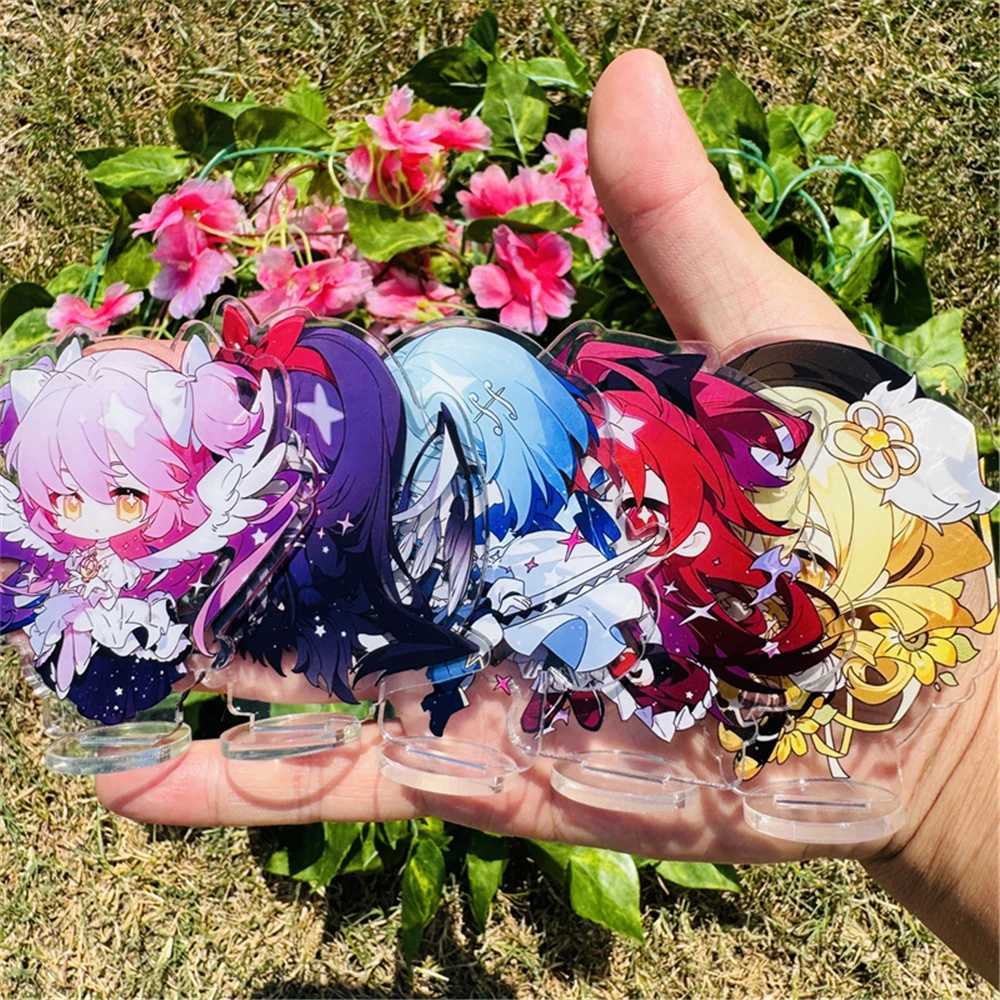 8cm Kaname Madoka Miki Sayaka Akemi Homura Cosplay COSTUME Figure Badge Stand Plate Halloween Prop Accessories Xmas Gift