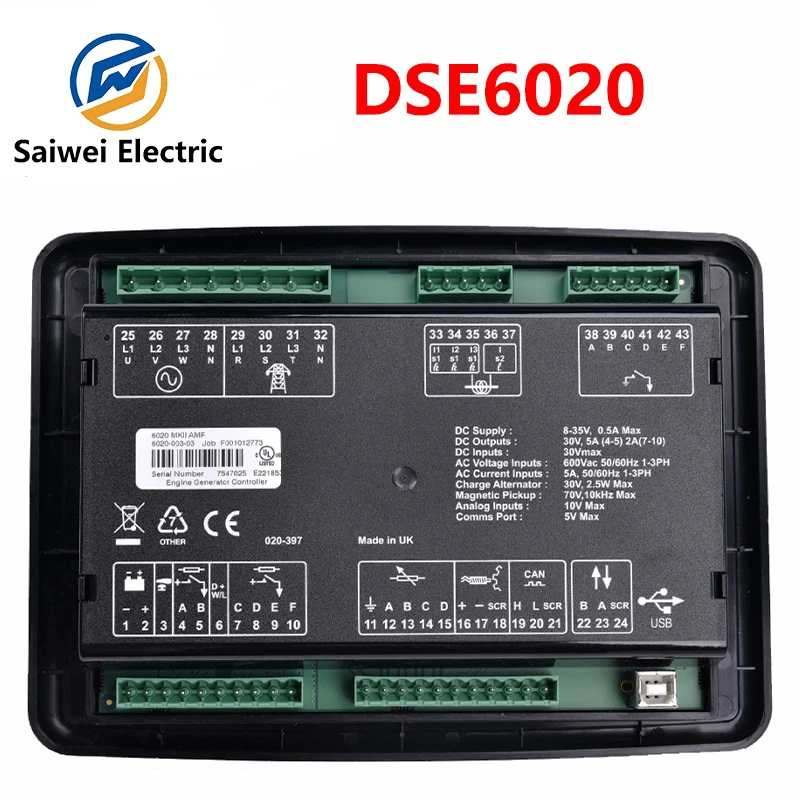 DSE6020 MKII Generat Controller Panel AMF Automatic Start Mains Failure Control Module Genset Parts 6020 MK2