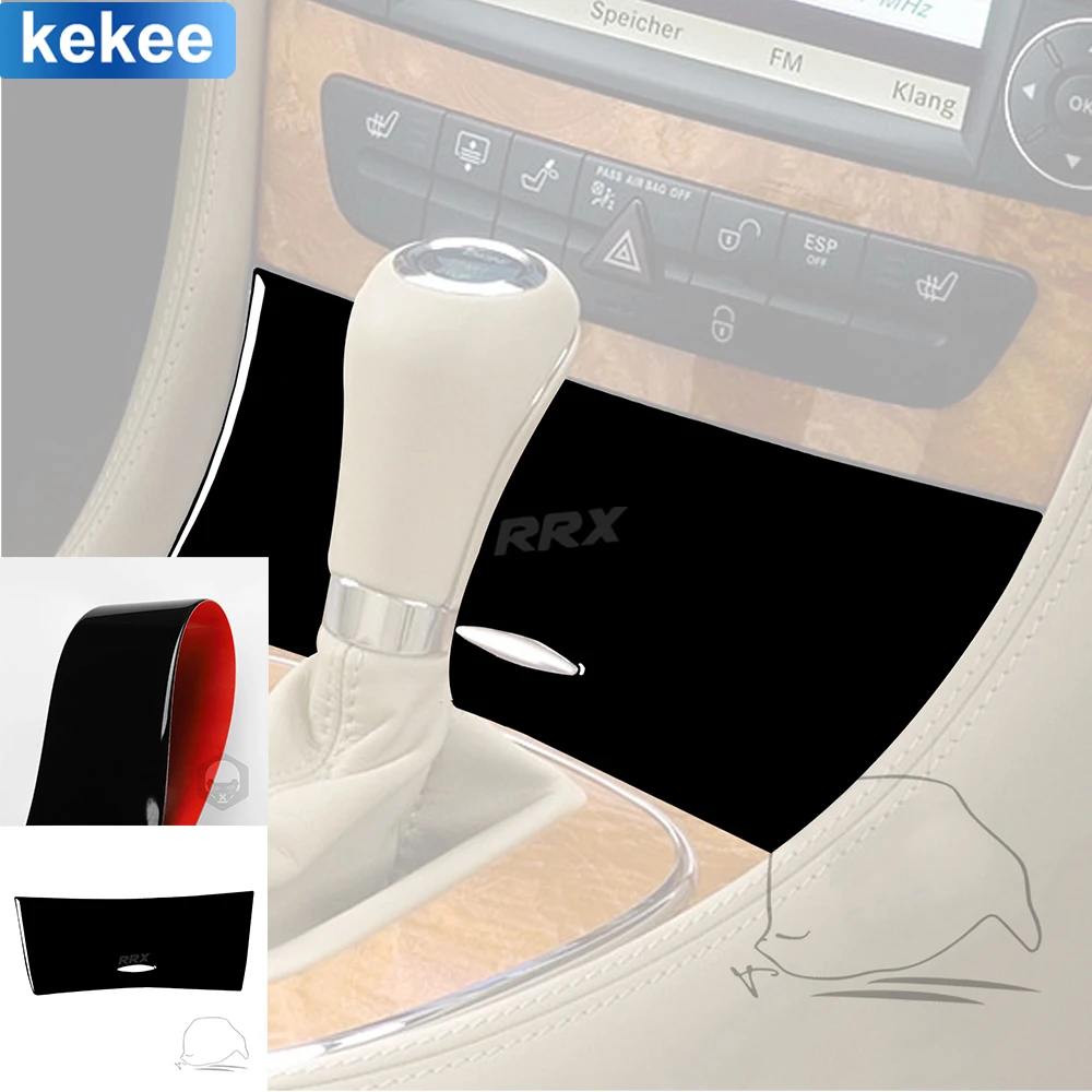 

For Mercedes CLS C219 2004-2009 Center Console Storage Box Tuning Turn fur Soft Piano Black Sticker Car Interior Accessories