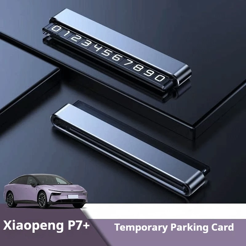 Fit For XPENG P7+ Car Temporary Parking Phone Number Plate Moving Car Plate Interior Modification Accessories