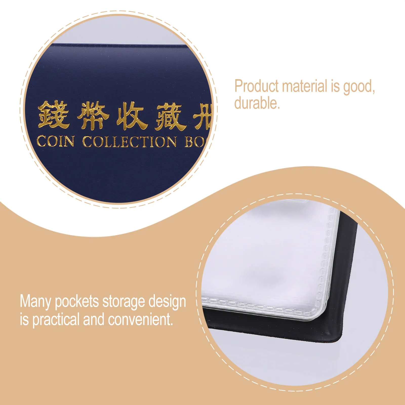 2Pcs Lightweight Portable Coin Collection Book 10 Page PVC Film Coin Storage Book for Collectors Coins Collection Album Display