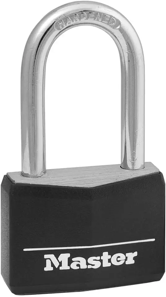 

Keyed Padlock with Vinyl Covered Aluminum Body for Indoor Outdoor Use, Hardened Steel Shackle, 1-1/2 in. Long