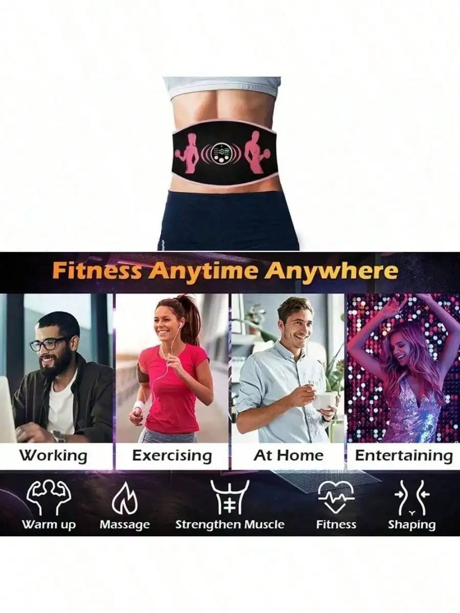 2026 Ab Belt Abdominal Muscle Toner -  Abs Stimulating Belt Muscle Toning Belt For Men Women Training Rechargeable