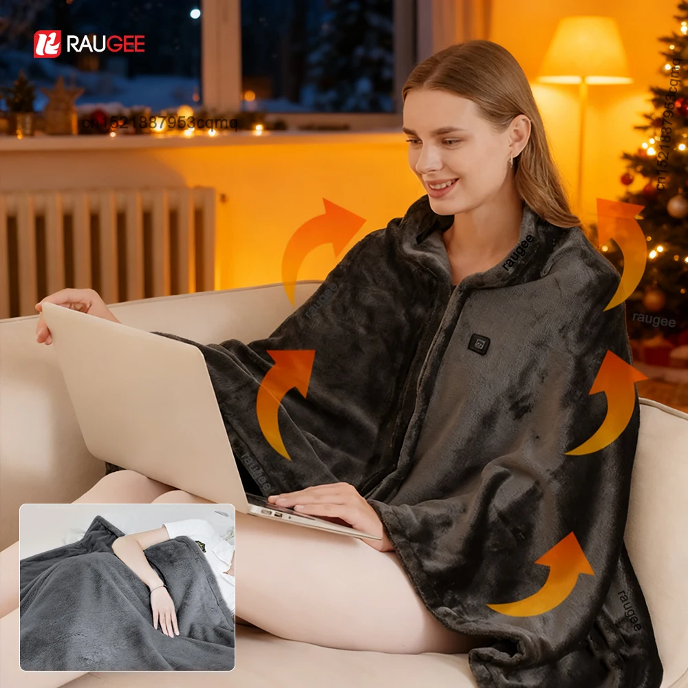 

Heated Blanket USB Electric Heating Shawl Wearable Portable Winter Warmer Blanket Electric Heating Shawl with 3 Tem Setting