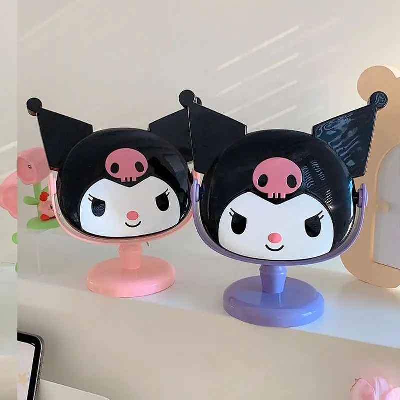 Sanrio Kuromi Cartoon Sweet and Cool Vertical Rotatable Small Mirror High-Looking Retro Girls Dormitory Desktop Dressing Mirror