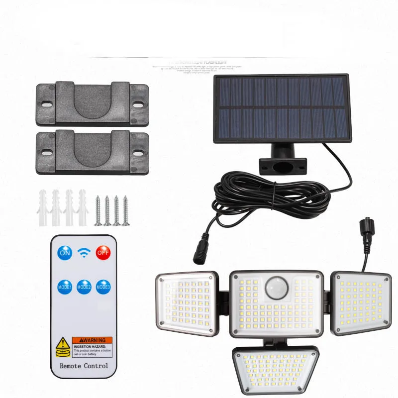 223LED Solar Wall Lamp Outdoor Waterproof Street Lamp Human Body Sensing Road Lighting Courtyard Light