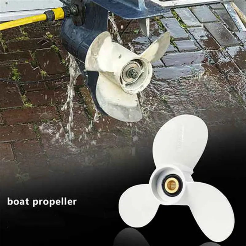 1 Piece Outboard Propeller 7 1/2X8-Ba White 6E0-45941-01-El For Mariner 4-6Hp 3 Blades 9 Spline Tooth R Rotation-Boom