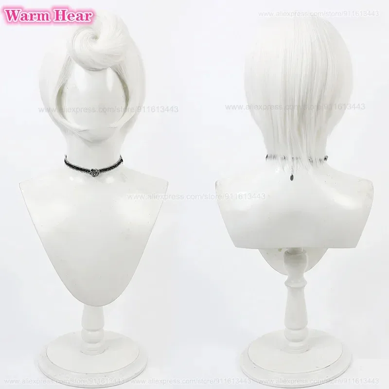 

LQВысокое качество аниме синтетический парик Hotel Rosie короткий белый косплей аниме парик термостойкие волосы парики для Хэллоуина + парик Ca