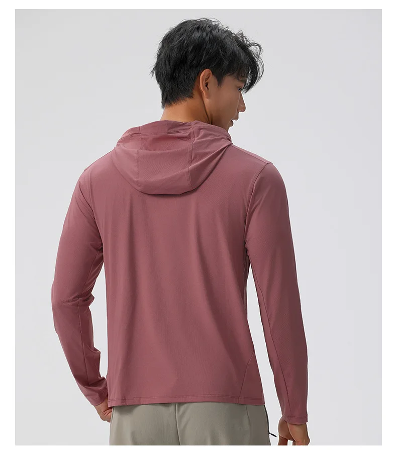 Long Sleeve Shirt Guard Shirt Athletic Hoodie Hiking Shirts Elasticity Men Clothing Workout Tee Quick Dry Shirts Breathable