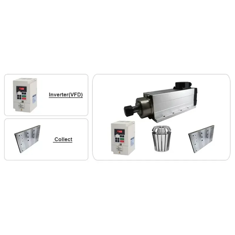 Holry for CNC Router With Base 300Hz 18000rpm ER32 Chuck Collet 380V 220V Air 6KW Air Cooled Lathe Machine Tool Spindle Motor