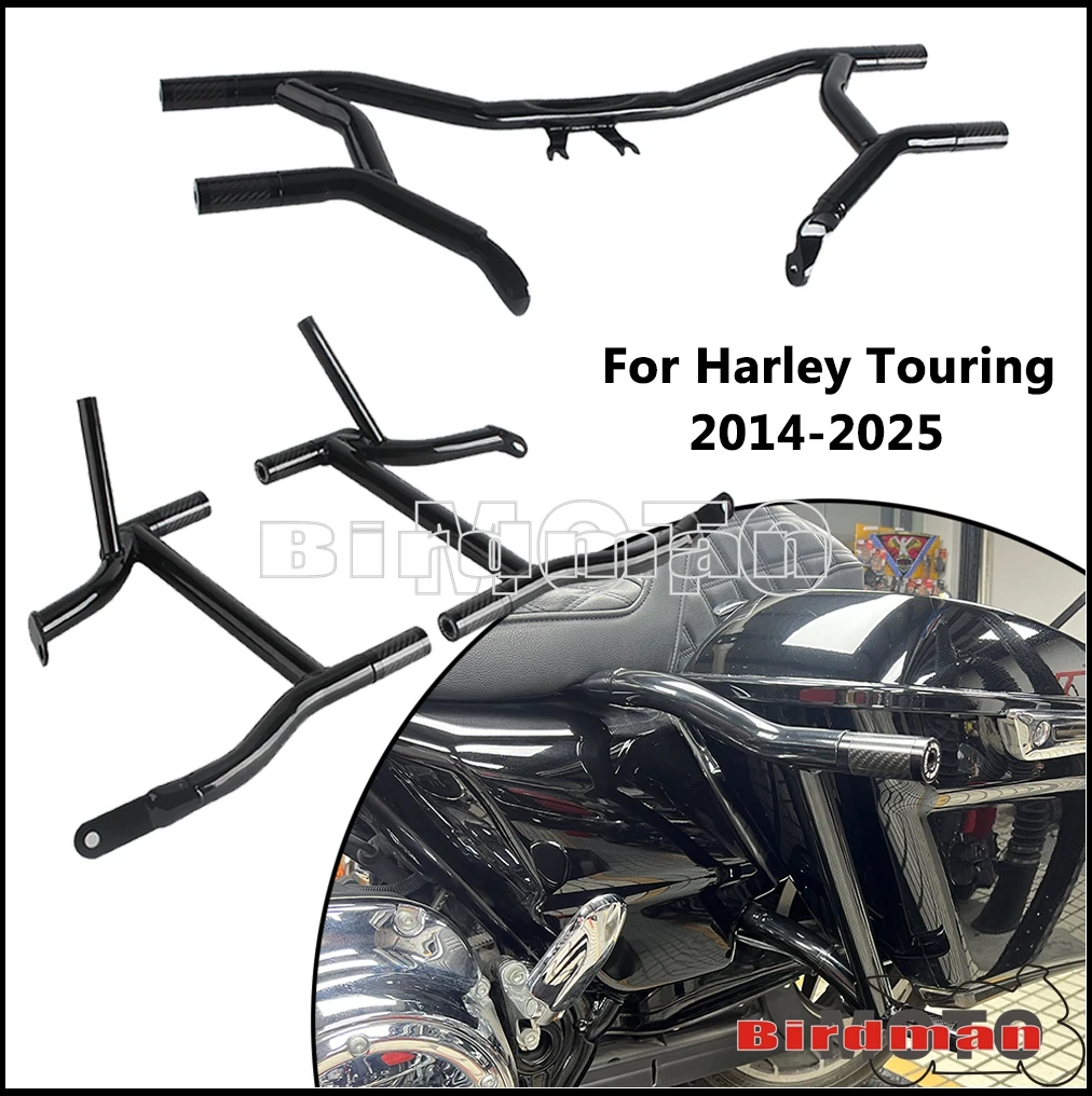 

Highway Peg High 2 Step Crash Bar Engine Guard Saddlebag Tip-Over Bar For Harley CVO Road Glide 121 117 FLTRX FLTR Ultra FLTRU