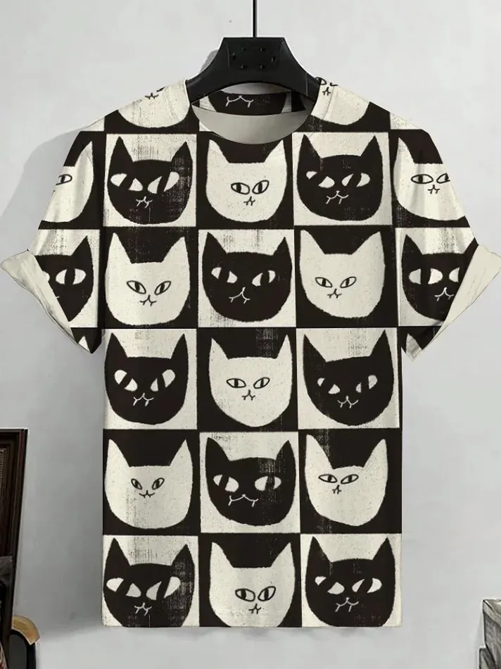 

Men's Funny Animal Printed T-Shirt Short Sleeved Tees Tops 3D Prints Crew Neck Shirts Summer Casual Men's Clothing Apparel