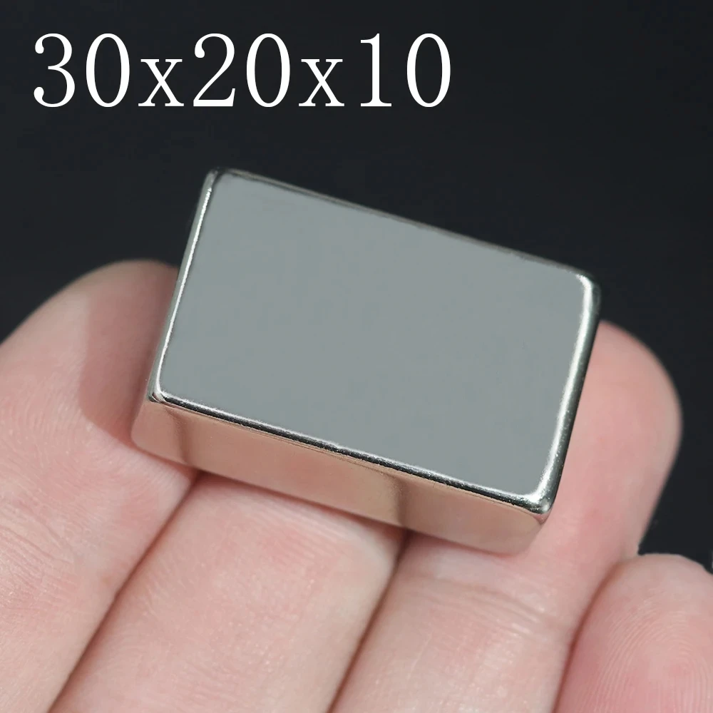 1/2/5Pcs 30x20x10 Neodymium Magnet 30mm x 20mm x 10mm N35 NdFeB Block Super Powerful Strong Permanent Magnetic imanes