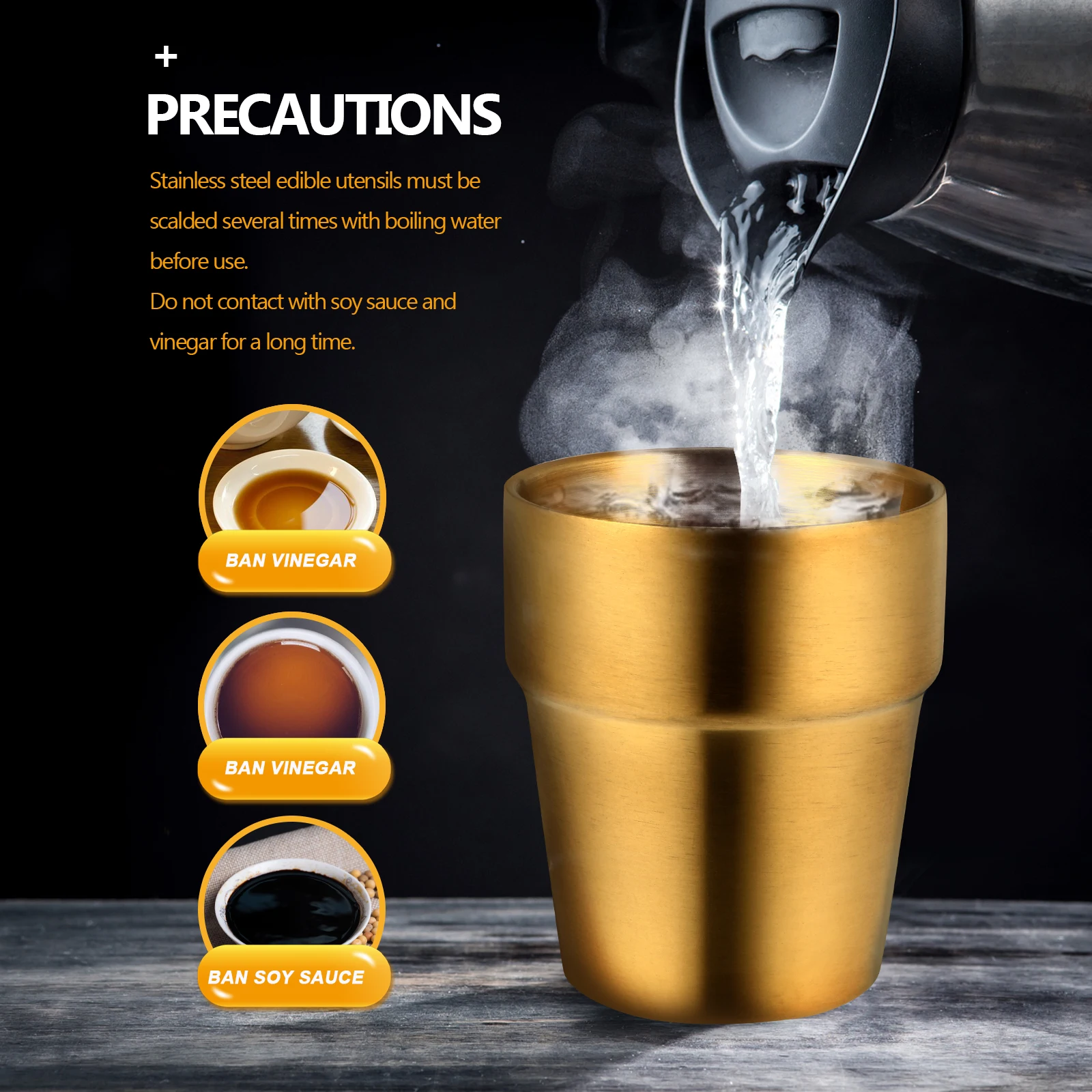 

Whiskey Glass Stainless Steel Beer Mug Espresso Cups Double Walled Glasses Drinking