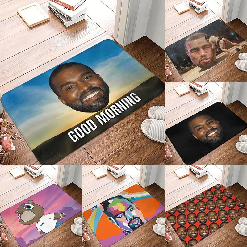 MINISO Disney divertido Kanye West Meme alfombra de puerta baño dormitorio cocina garaje suelo entrada alfombra antideslizante decoración del hogar alfombra lavable