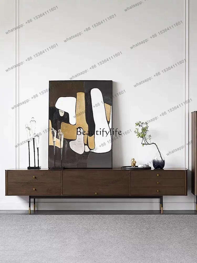 Customization Nordic Solid Wood TV Cabinet Coffee Table Combination Simple Modern Light Luxury