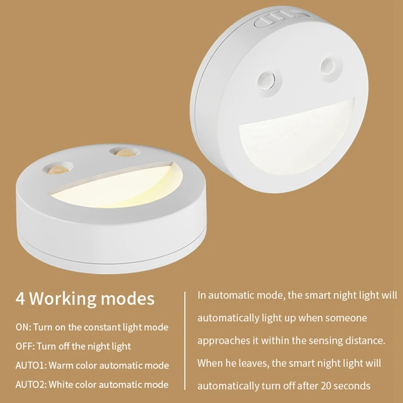 مصباح ليلي LED يعمل بالبطارية ، لون قابل للتعديل ، مصباح درجة حرارة للخزانة ، الدرج ، مصباح خزانة ، جديد