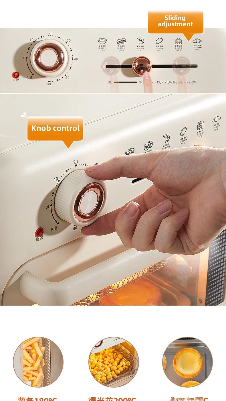 เตาอบไฟฟ้า เครื่องอบและทอดอเนกประสงค์ในครัวเรือน เตาอบทอดอากาศอัตโนมัติความจุขนาดใหญ่