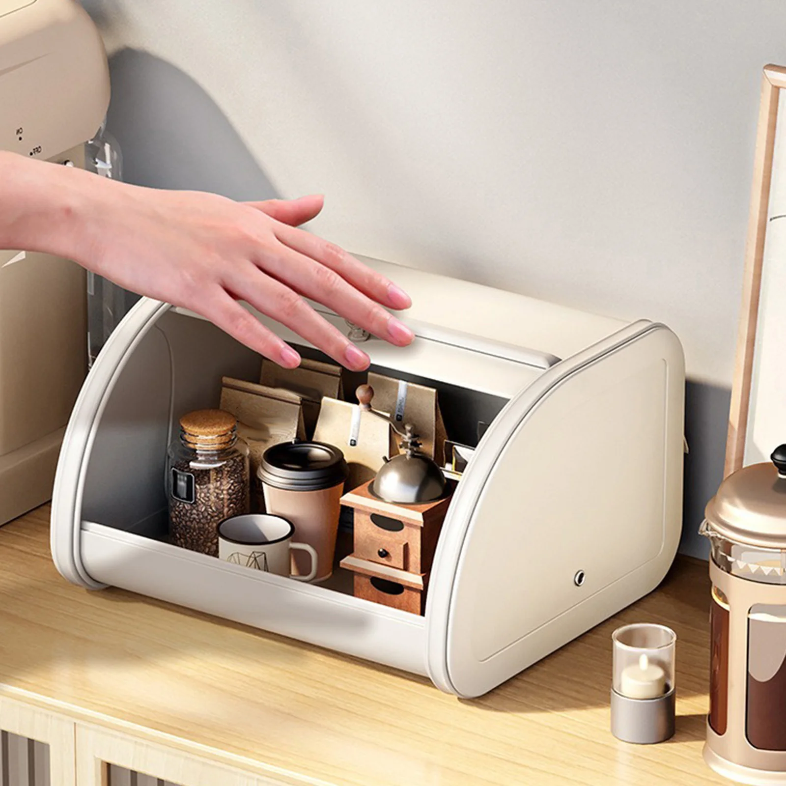 

Bread Bin Container Stainless Steel Bread Storage Bin Container Retro Kitchen Storage Box for Cookies & Baked Goods Fresh Loaves