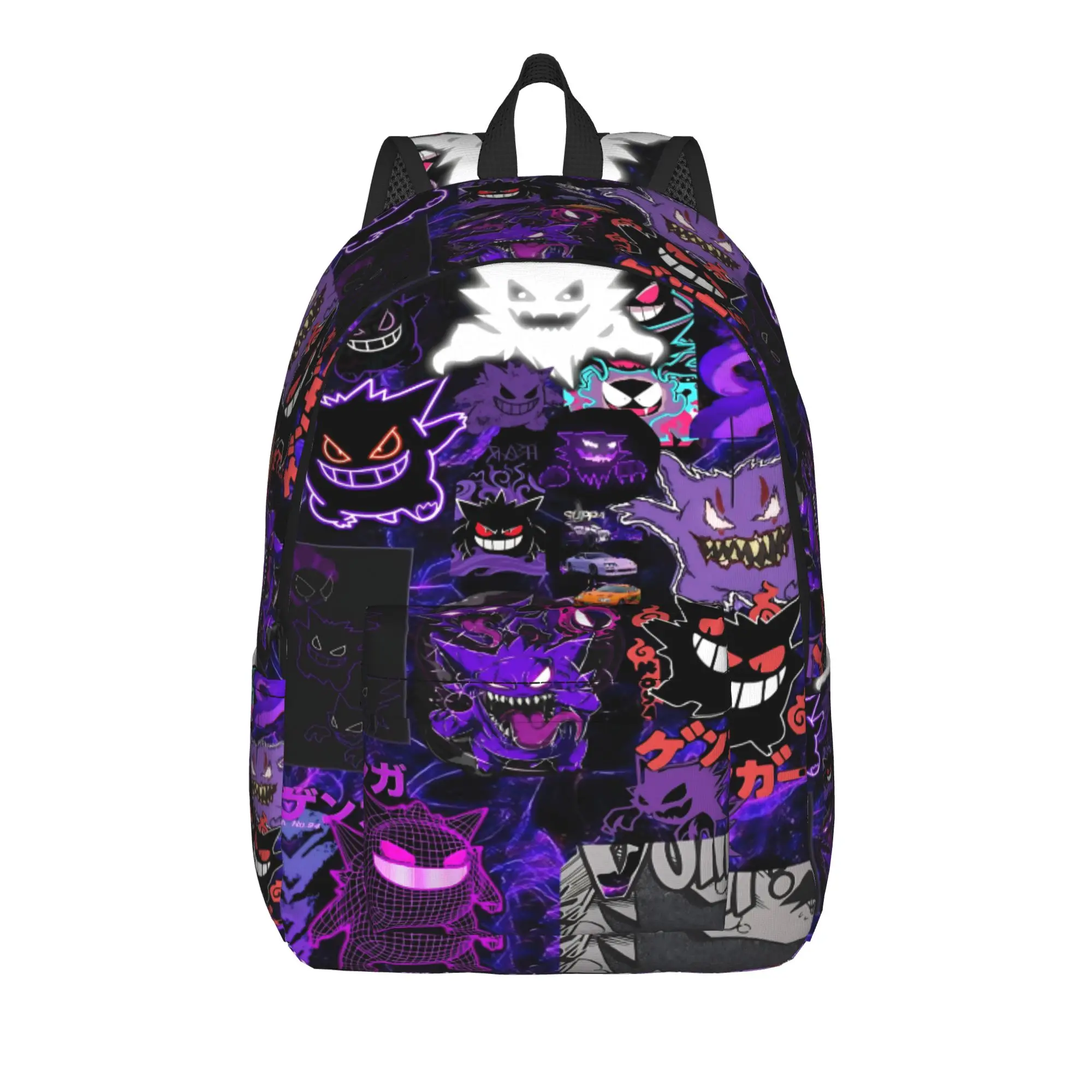 Fashion Pokemon Halloween Gengar Backpack  Mochilas Adjustable Strap School Sturdy Shoulder Rucksack