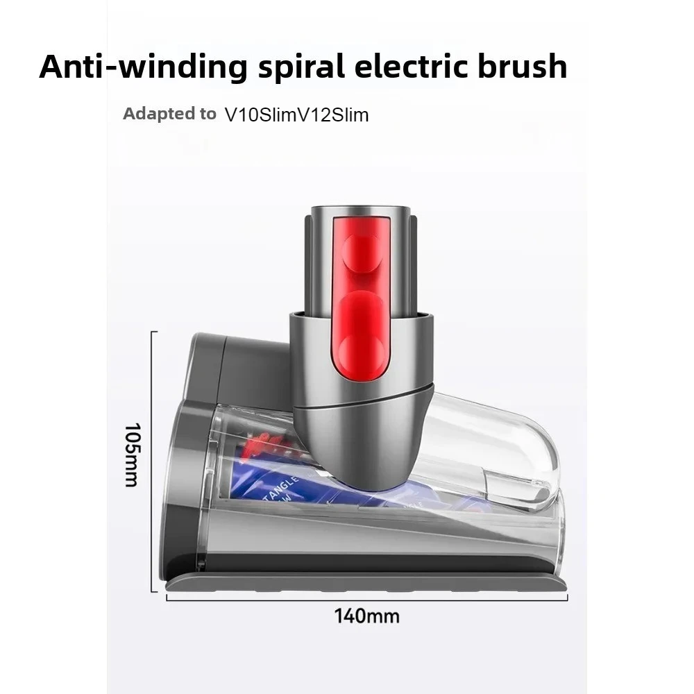 For Dyson V10Slim V12Slim Mattress Tool - Anti-Tangle Motorized Brush Roller for Dust Mites, Pet Hair, Deep Cleaning