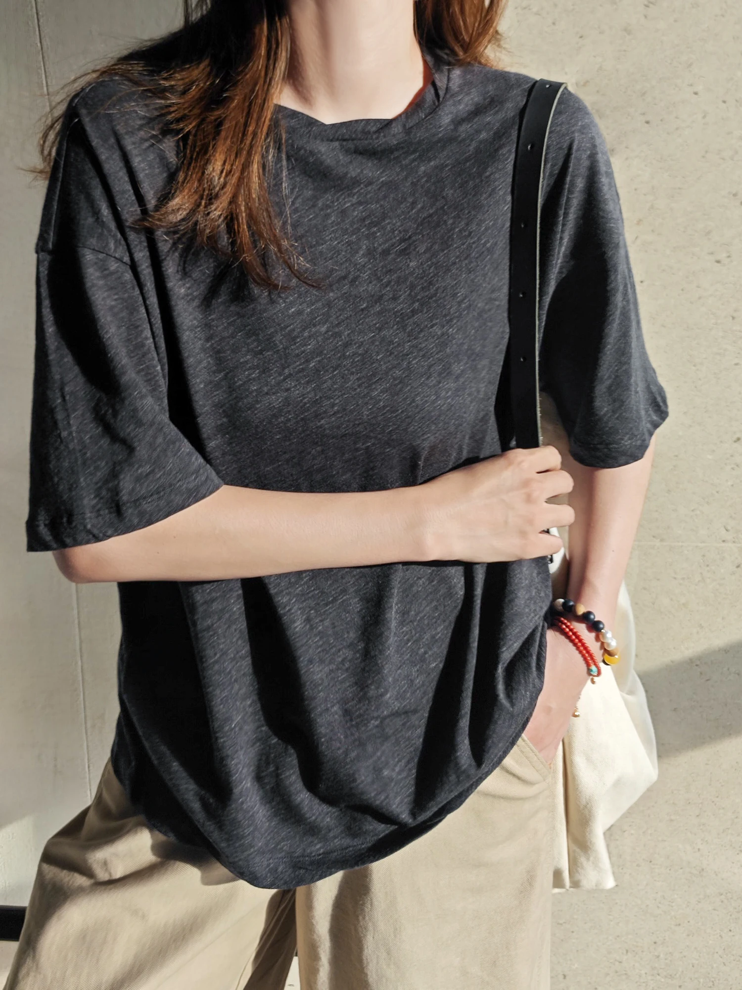 

Свободная женская футболка Love at First Sight с милым витым цветочным дизайном, удобная дышащая хлопковая ткань Lenzing