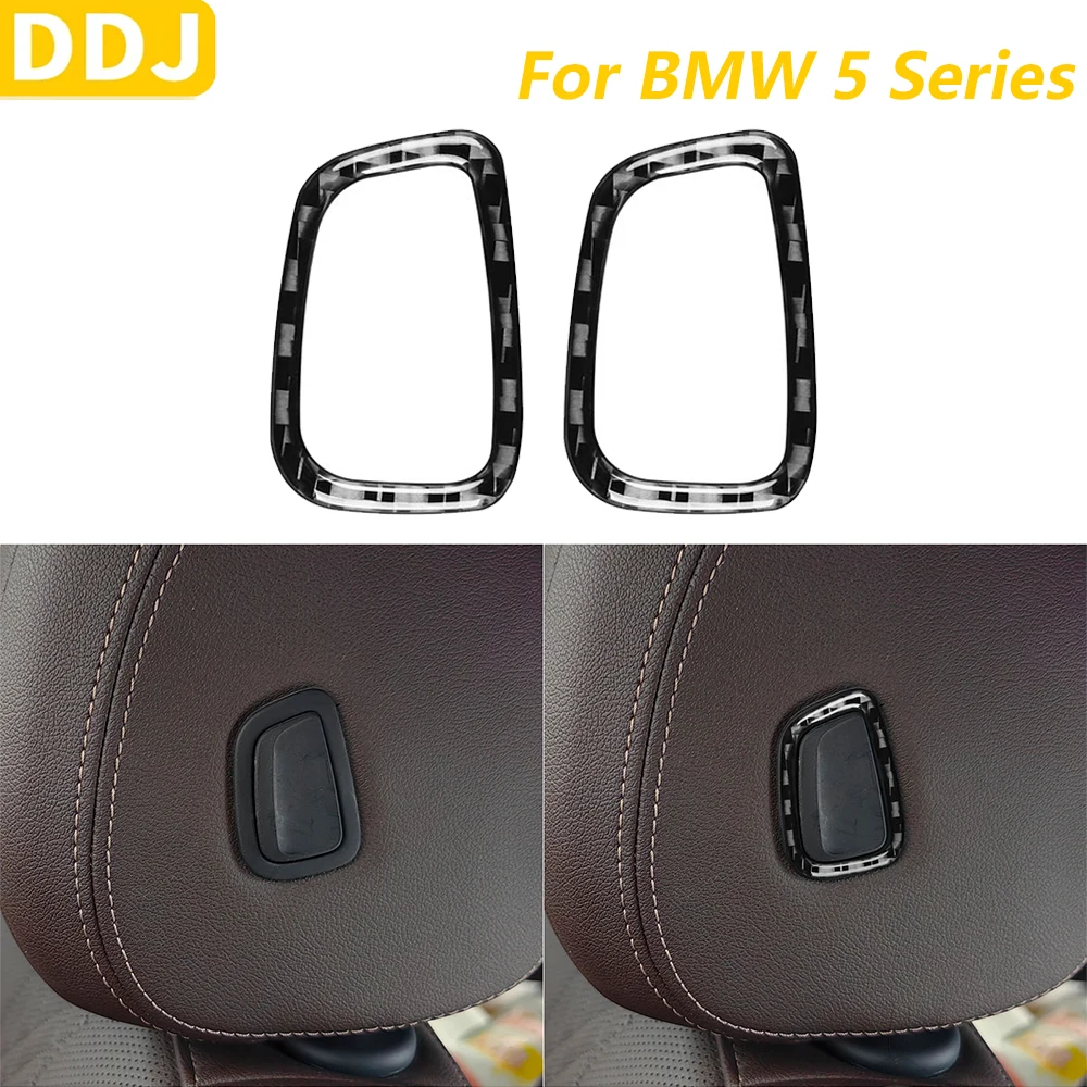 Für BMW 5er G30 G31 G38 2017-2023 Carbon Faser Sitz Kopfstütze Einstellung Schalter Panel Trim Abdeckung Auto zubehör Aufkleber