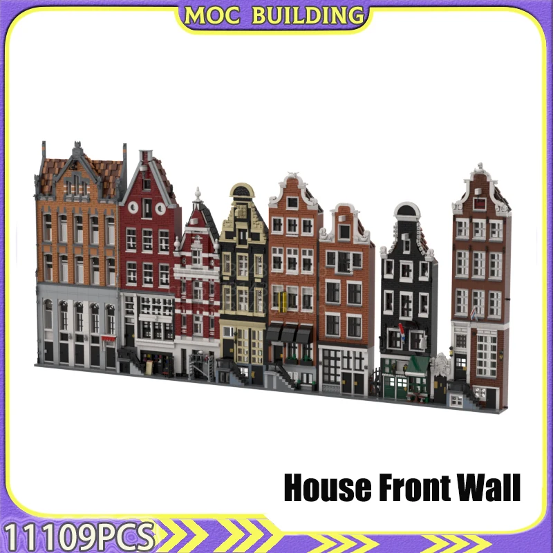 MOCBUILDING House Facade Model Shelf Decor Bricks Street View Assembly Building Blocks Toys Birthday Gift