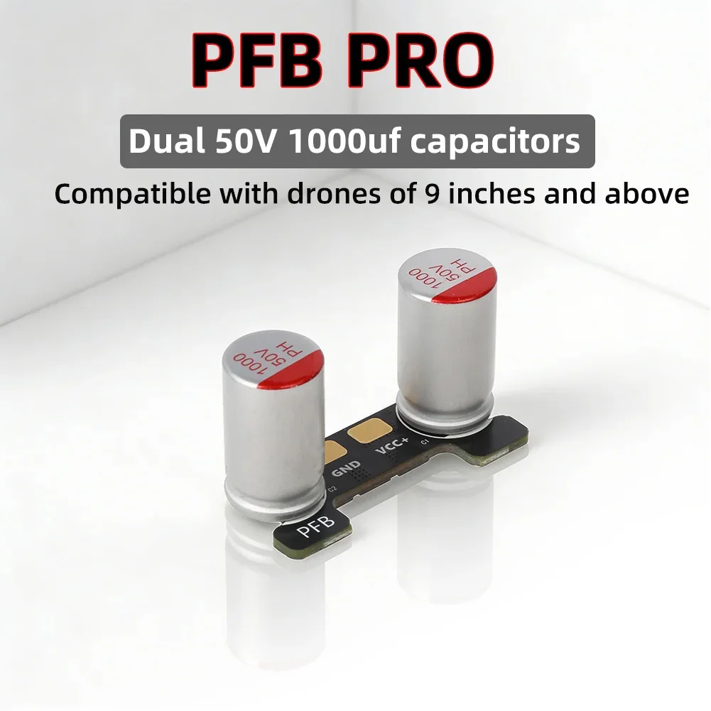 RUSHFPV PFB PRO Dual 50V 100Uf Low ESR Capacitors For 9 Inch And Larger FPV Drones FPV Drones Power Filter Board