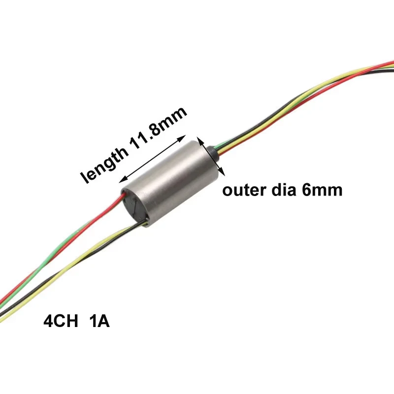 1PCS Mini Conductive Slipring Dia. 6/6.5/7.5mm 2/4/8/12CH 1A 2A RC UAV Gimbal Anchor Fish Brushless Motor Rotating Slip Ring