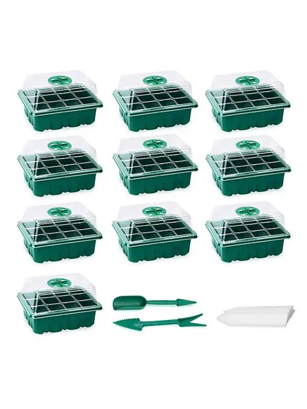 

Seedling Starter Tray Kit Transparent Reusable Propagator Seedling Tray Clear Indoor Outdoor Drainage Holes Seedling Kit For