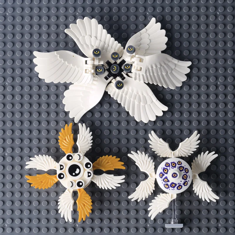 MOC Angle Golden Wings Building Blocks Kit Feather Animals Flying Horse Blocks Assemble Toys Compatible