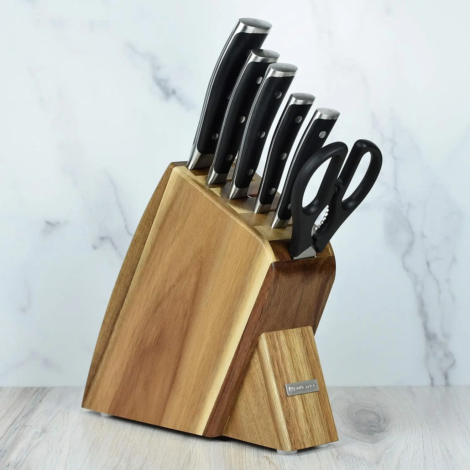 Classic Ikon 7 Piece Slim Knife Set with Acacia Block