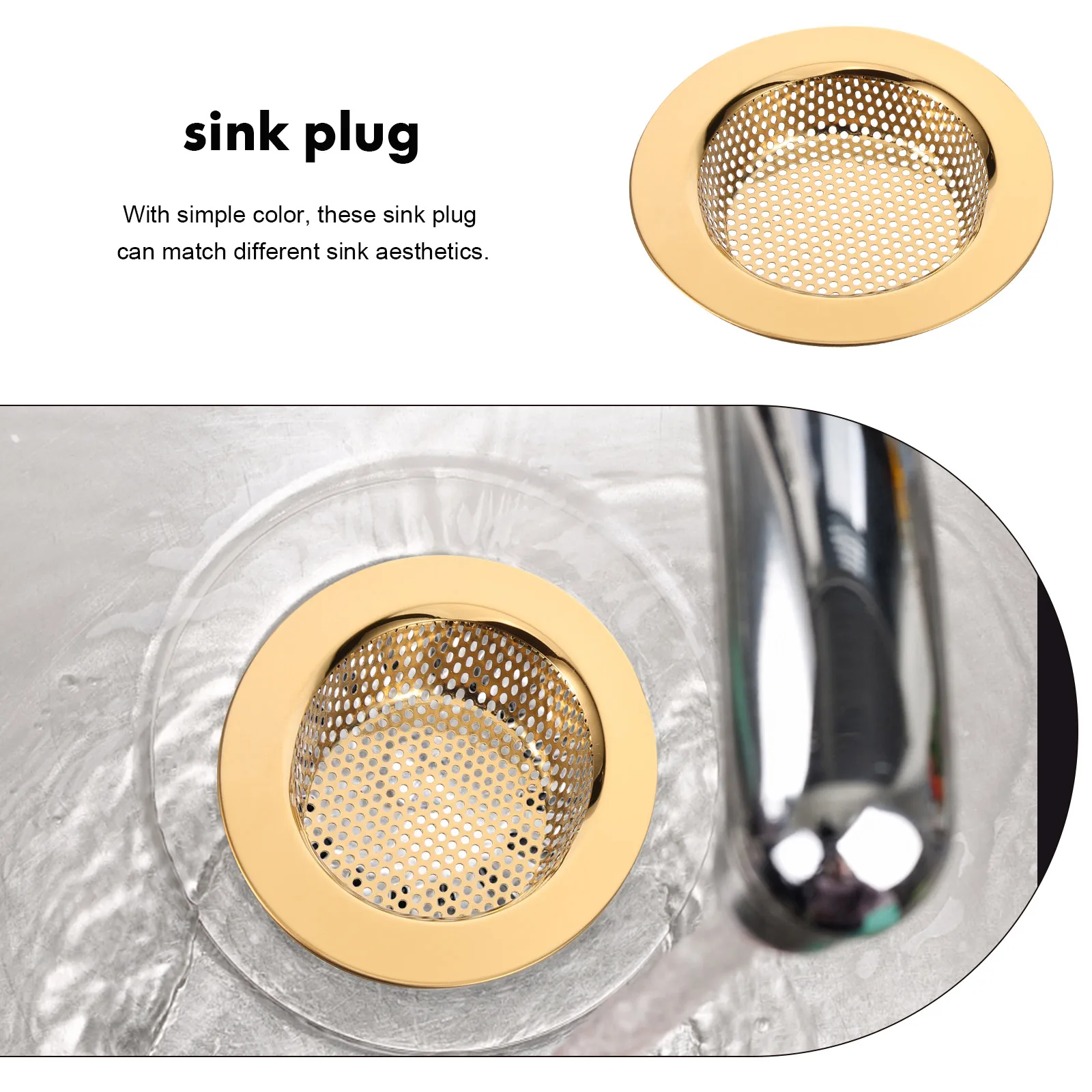 

Kitchen Sink Drain Basket Filter Strainer Set for Sink Leak Protection Hair and Debris Catcher Bathroom Sink Stopper Included