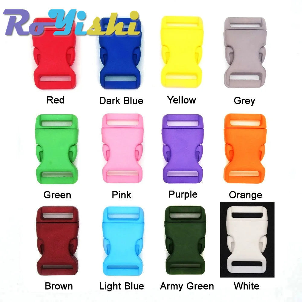 12 Pcs/Pack 3/4\'\'(20mm) Plastic Colorful Contoured Side Release Buckles For Paracord Bracelets/Backback