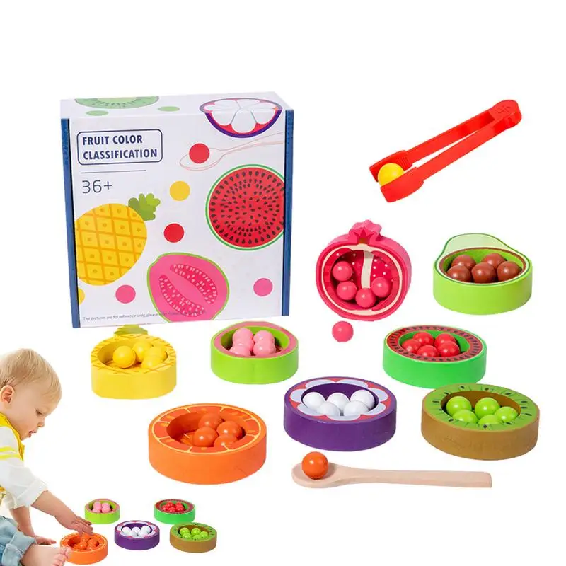 Montessori Color Sorting Toys Bead Game Early Educational Toys Color Recognition and Number Counting Skill Kids Fun Learning tOY