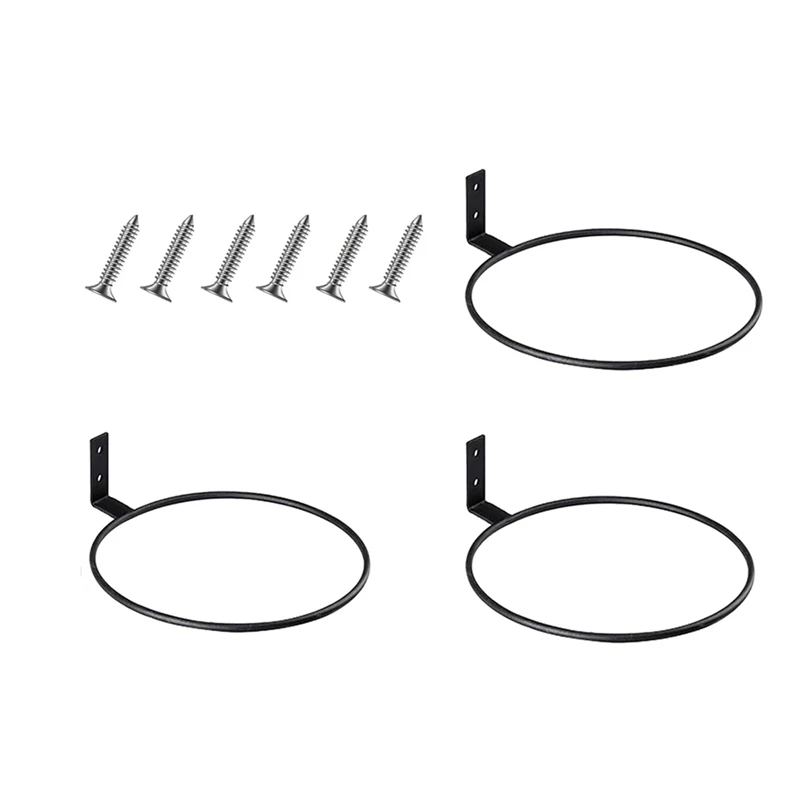 3 szt. 6-calowy uchwyt na piłki do montażu na ścianie do koszykówki, piłki nożnej, siatkówki, przechowywania piłek do garażu, uchwyt na doniczkę trwały