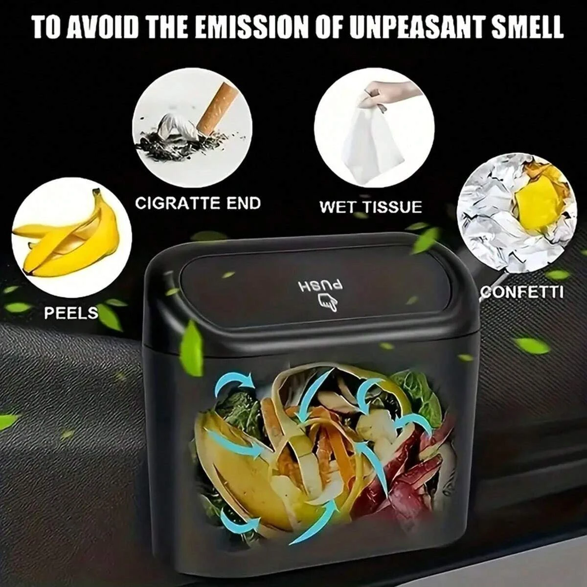 Hanging Car Trash Can with Lid