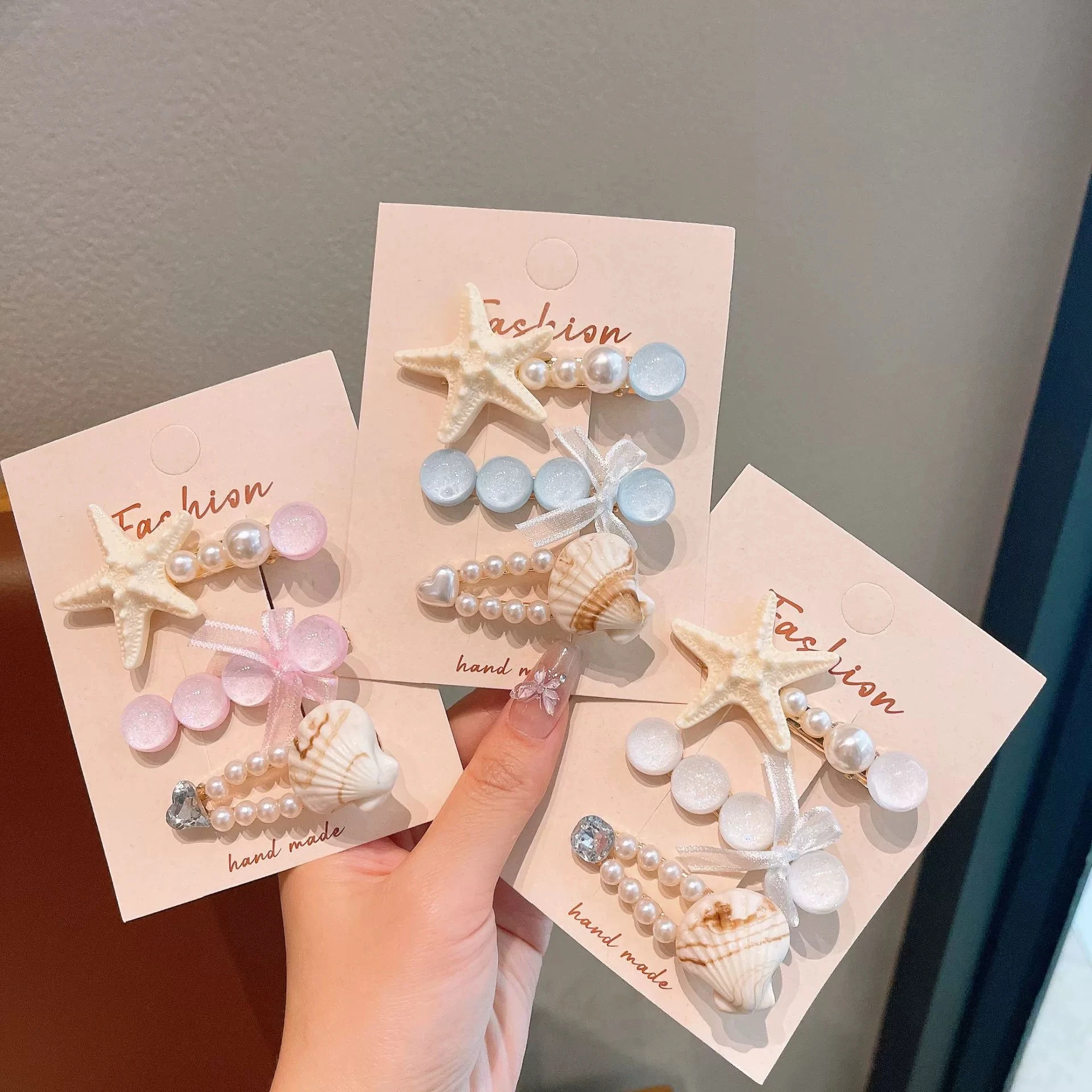 Cute Pearl Shell Hair Clips for Little Girls Side Bang Fringe Barrettes Kids Hair Pins Daily Wear Hair Accessories for Children