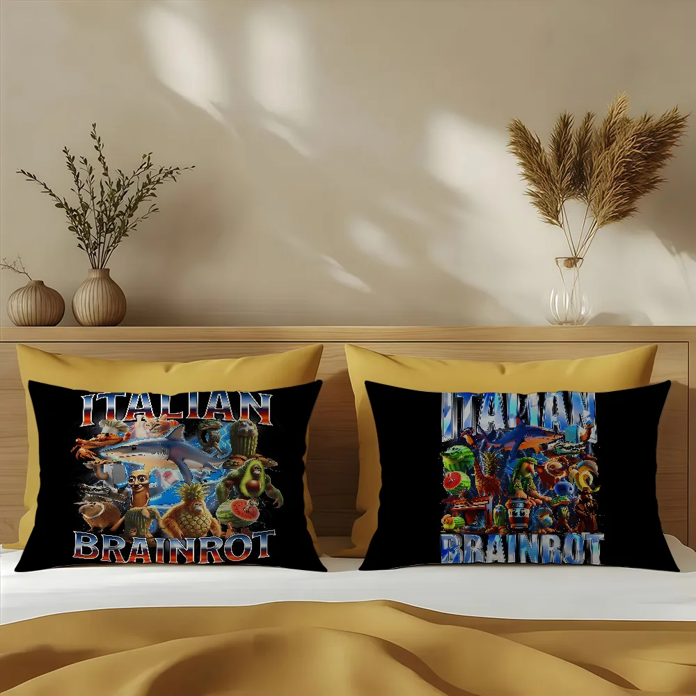 ITALlAN Brainrot Animal imagine cushion cover Sofa living Room Office Rectangle Pillow Home Coffee Shop Bedding Hit product