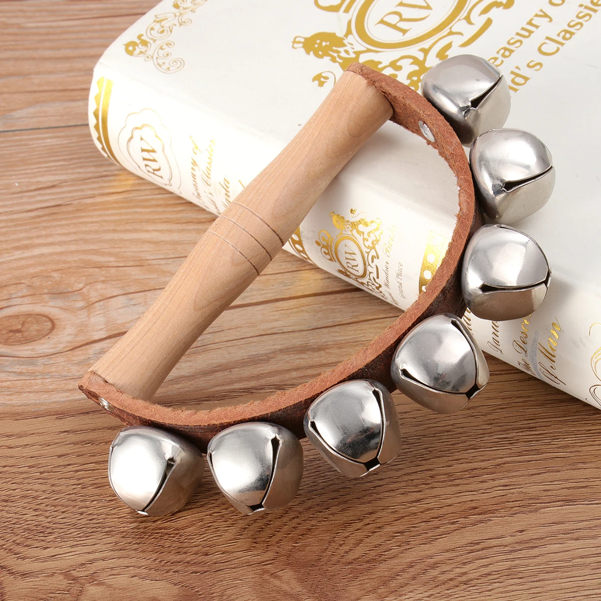Clochettes pour enfants, matériau sûr, Mini taille, manche en bois, jouets, Instruments de musique, cadeaux de noël